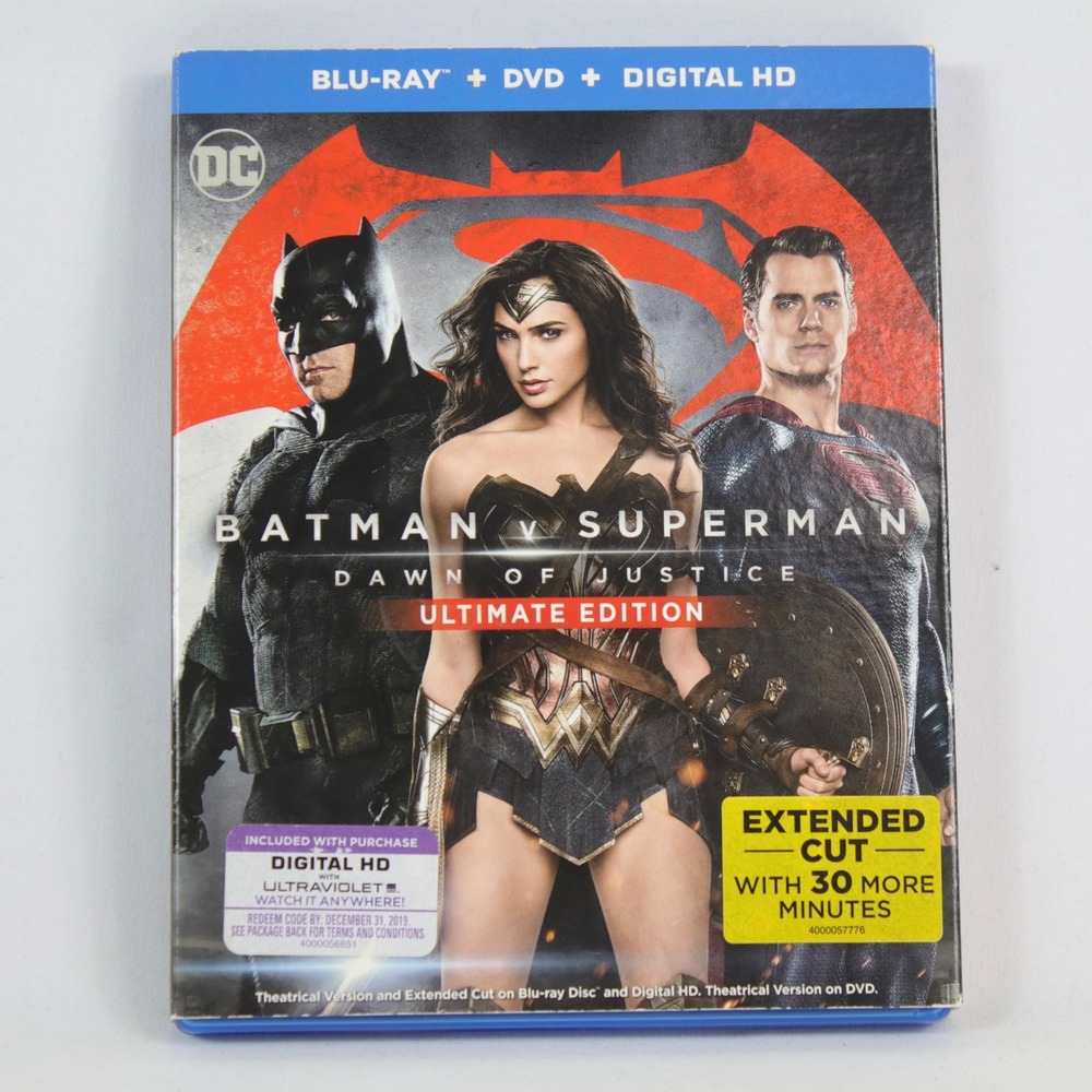 DC Batman v Superman Dawn of Justice Ultimate Edition Blu-Ray DVD Movie
